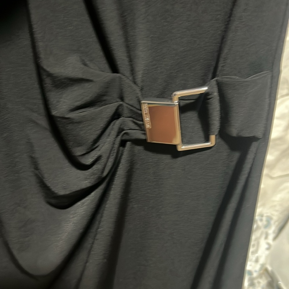 Michael Kors Black Dress, Zip Back, Silver Front Buckle Size 3X Brand New - Picture 2 of 7